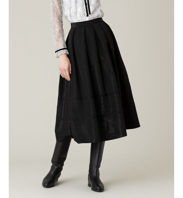 LOULOU WILLOUGHBY「【LOULOU WILLOUGHBY】リボントリミングタックスカート」|フレア|