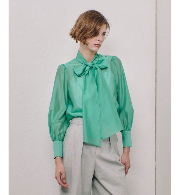 allureville「オーガンザボウブラウス」|シャツ・ブラウス|グリーン