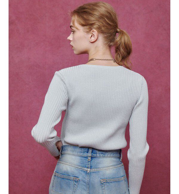 LOULOU WILLOUGHBY「【LOULOU WILLOUGHBY】LAME RIBプルオーバー」|ニット・セーター|