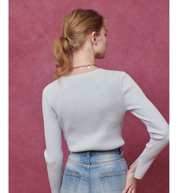 LOULOU WILLOUGHBY「【LOULOU WILLOUGHBY】LAME RIBプルオーバー」|ニット・セーター|