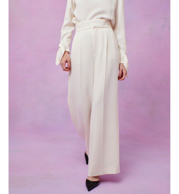 LOULOU WILLOUGHBY「【LOULOU WILLOUGHBY】ダブルクロスハイウエストサロペットパンツ」|チノ|