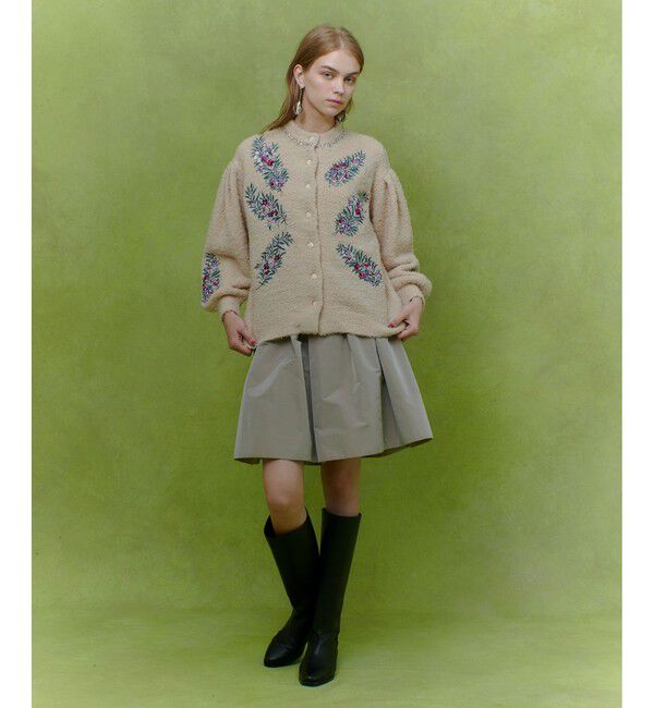 LOULOU WILLOUGHBY「【LOULOU WILLOUGHBY】フラワーズエンブロイダリーカーディガン」|カーディガン|