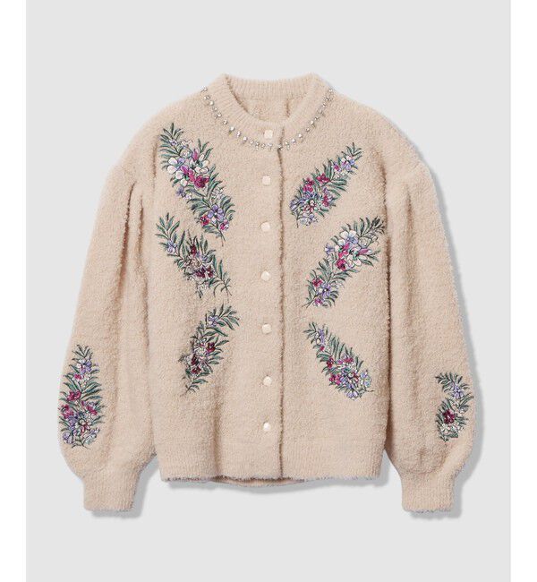 LOULOU WILLOUGHBY「【LOULOU WILLOUGHBY】フラワーズエンブロイダリーカーディガン」|カーディガン|