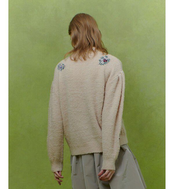 LOULOU WILLOUGHBY「【LOULOU WILLOUGHBY】フラワーズエンブロイダリーカーディガン」|カーディガン|