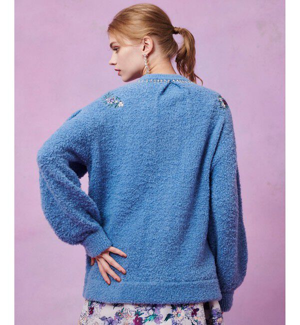 LOULOU WILLOUGHBY「【LOULOU WILLOUGHBY】フラワーズエンブロイダリーカーディガン」|カーディガン|