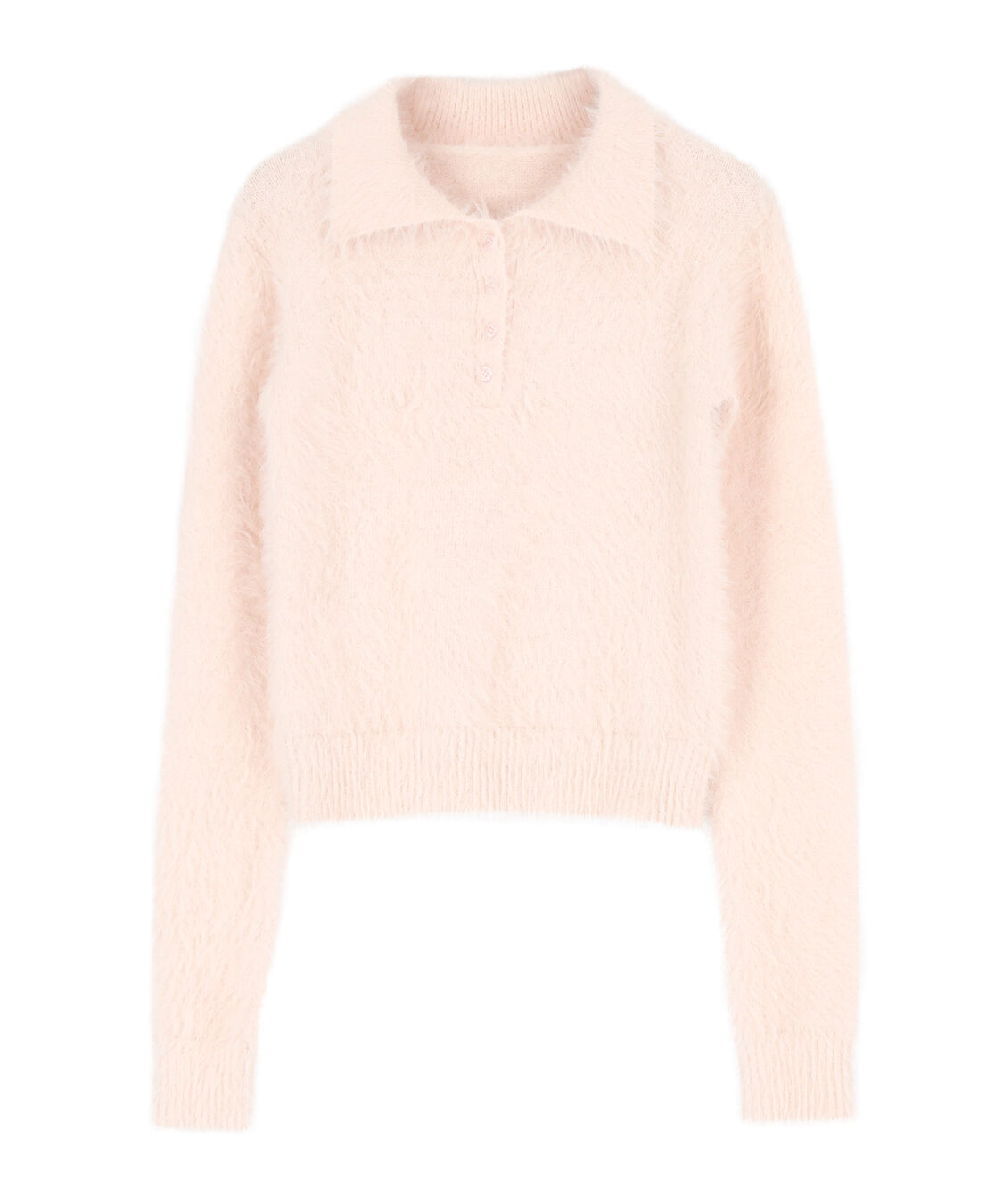 titivate「ポロ襟シャギーニット」|ニット・セーター|ライトピンク