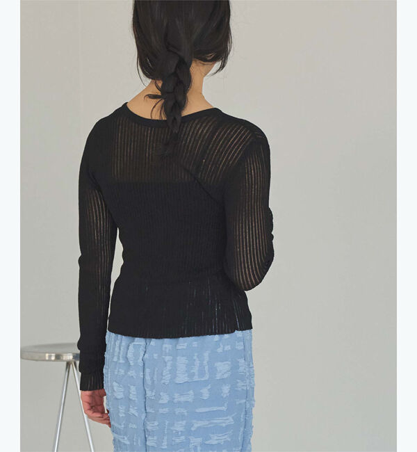 titivate「前後2wayリブシアーニットカーディガン」|ニット・セーター|