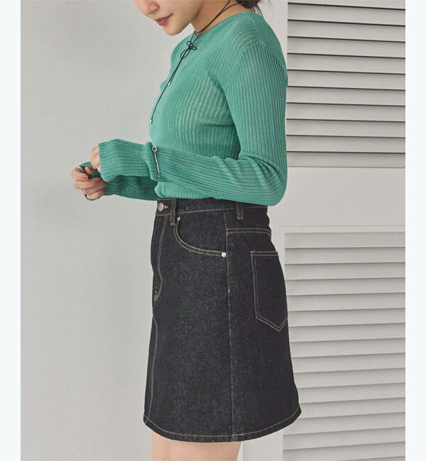 titivate「前後2wayリブシアーニットカーディガン」|ニット・セーター|