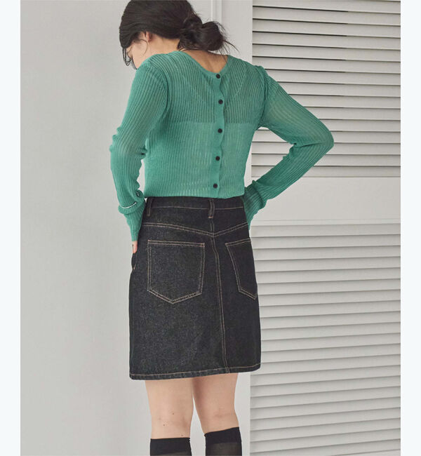 titivate「前後2wayリブシアーニットカーディガン」|ニット・セーター|