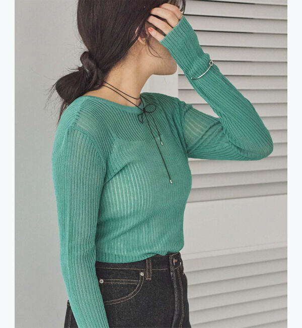 titivate「前後2wayリブシアーニットカーディガン」|ニット・セーター|