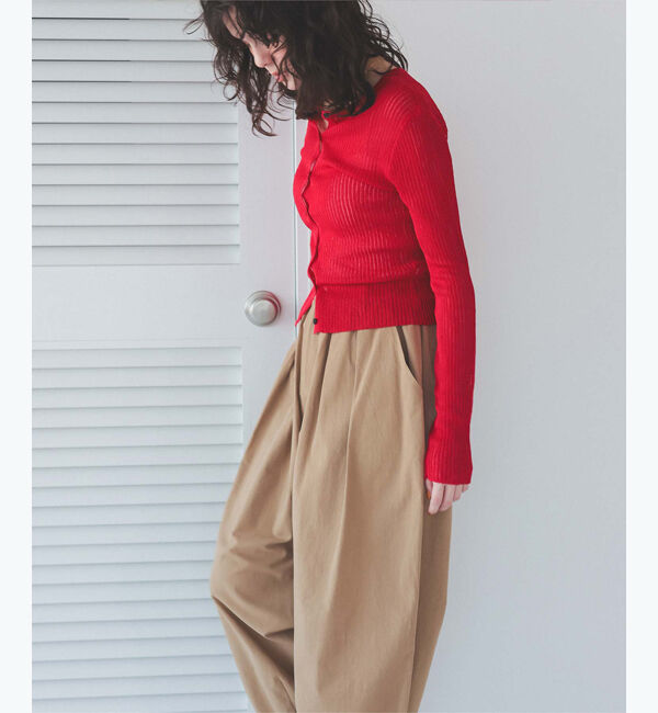 titivate「前後2wayリブシアーニットカーディガン」|ニット・セーター|