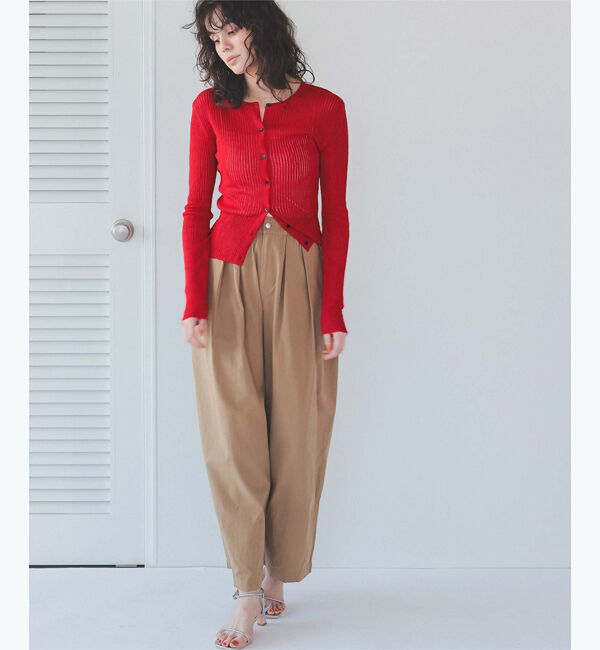 titivate「前後2wayリブシアーニットカーディガン」|ニット・セーター|