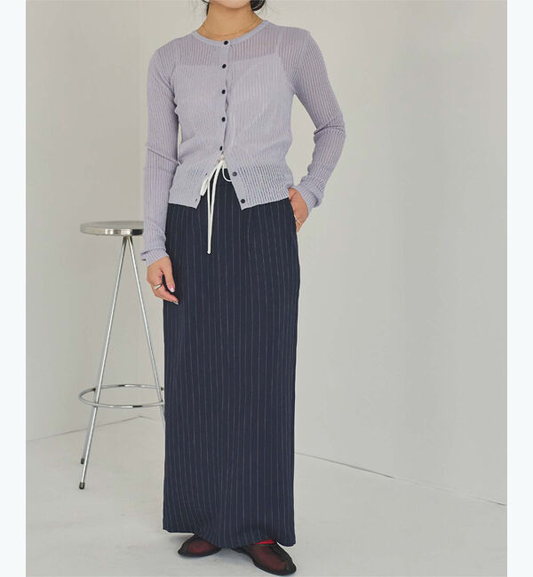 titivate「前後2wayリブシアーニットカーディガン」|ニット・セーター|