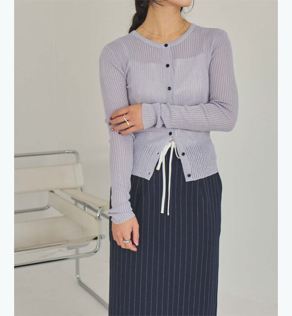 titivate「前後2wayリブシアーニットカーディガン」|ニット・セーター|