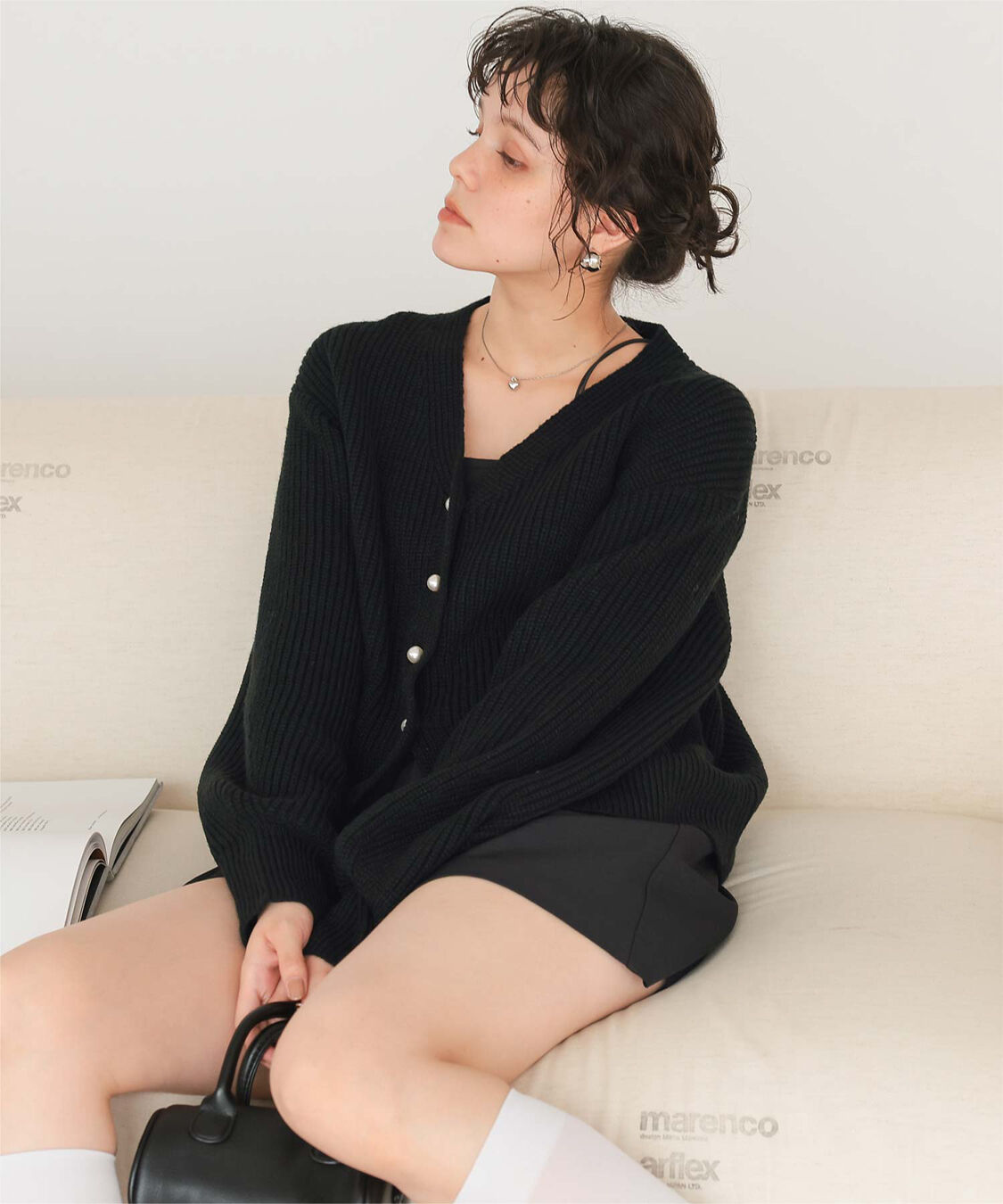 titivate「ポケット付きパールボタンニットカーディガン」|カーディガン|