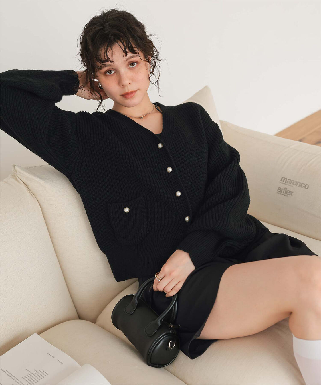 titivate「ポケット付きパールボタンニットカーディガン」|カーディガン|