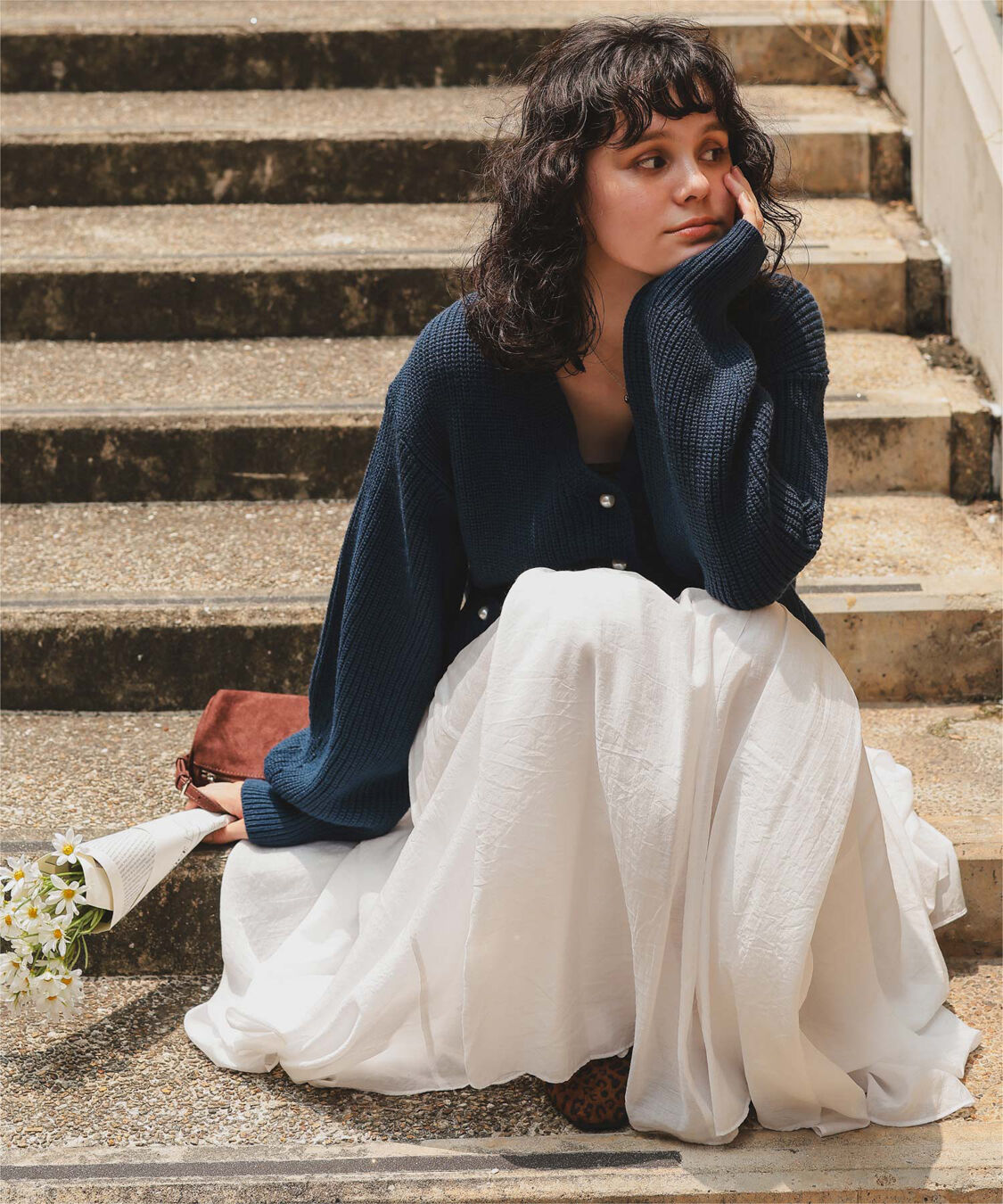 titivate「ポケット付きパールボタンニットカーディガン」|カーディガン|