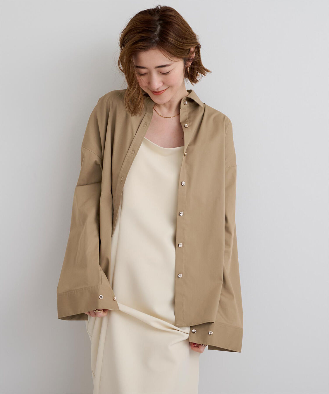 ur's「サテンライクオーバーシャツ」|シャツ・ブラウス|