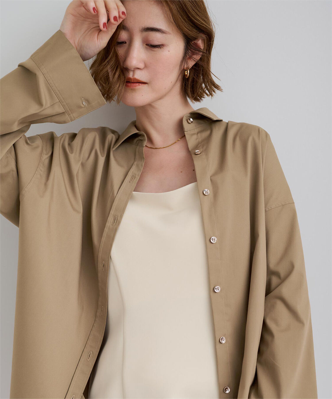 ur's「サテンライクオーバーシャツ」|シャツ・ブラウス|