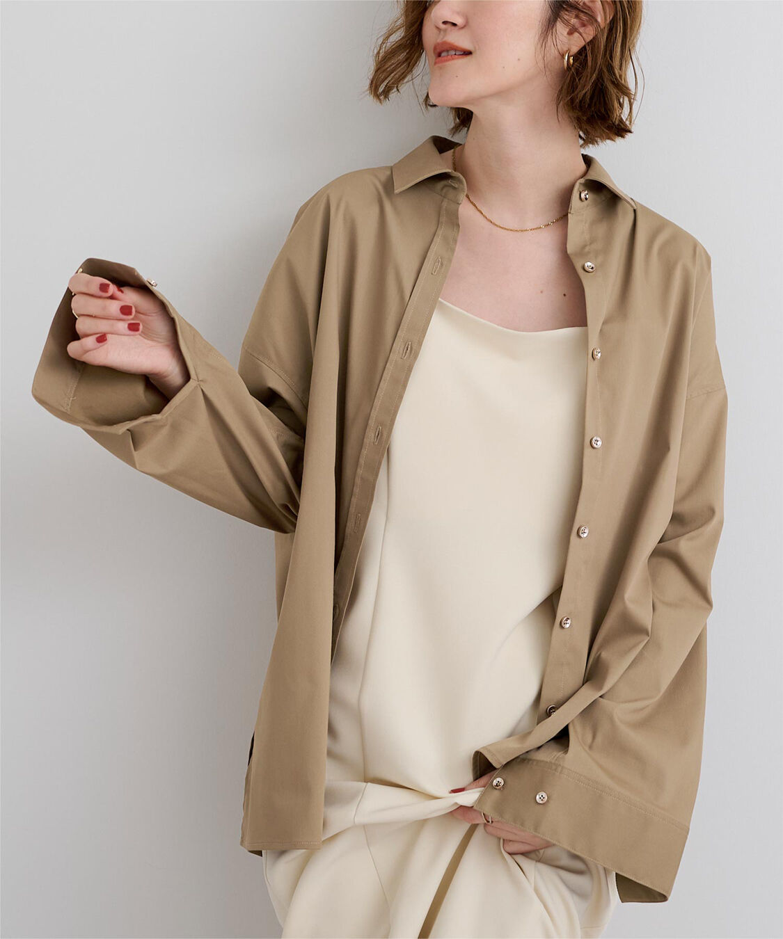ur's「サテンライクオーバーシャツ」|シャツ・ブラウス|