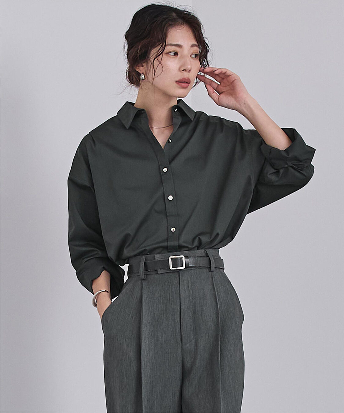 ur's「サテンライクオーバーシャツ」|シャツ・ブラウス|