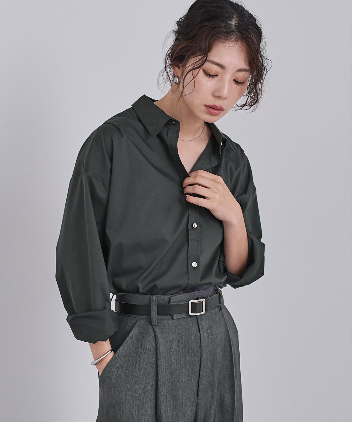 ur's「サテンライクオーバーシャツ」|シャツ・ブラウス|