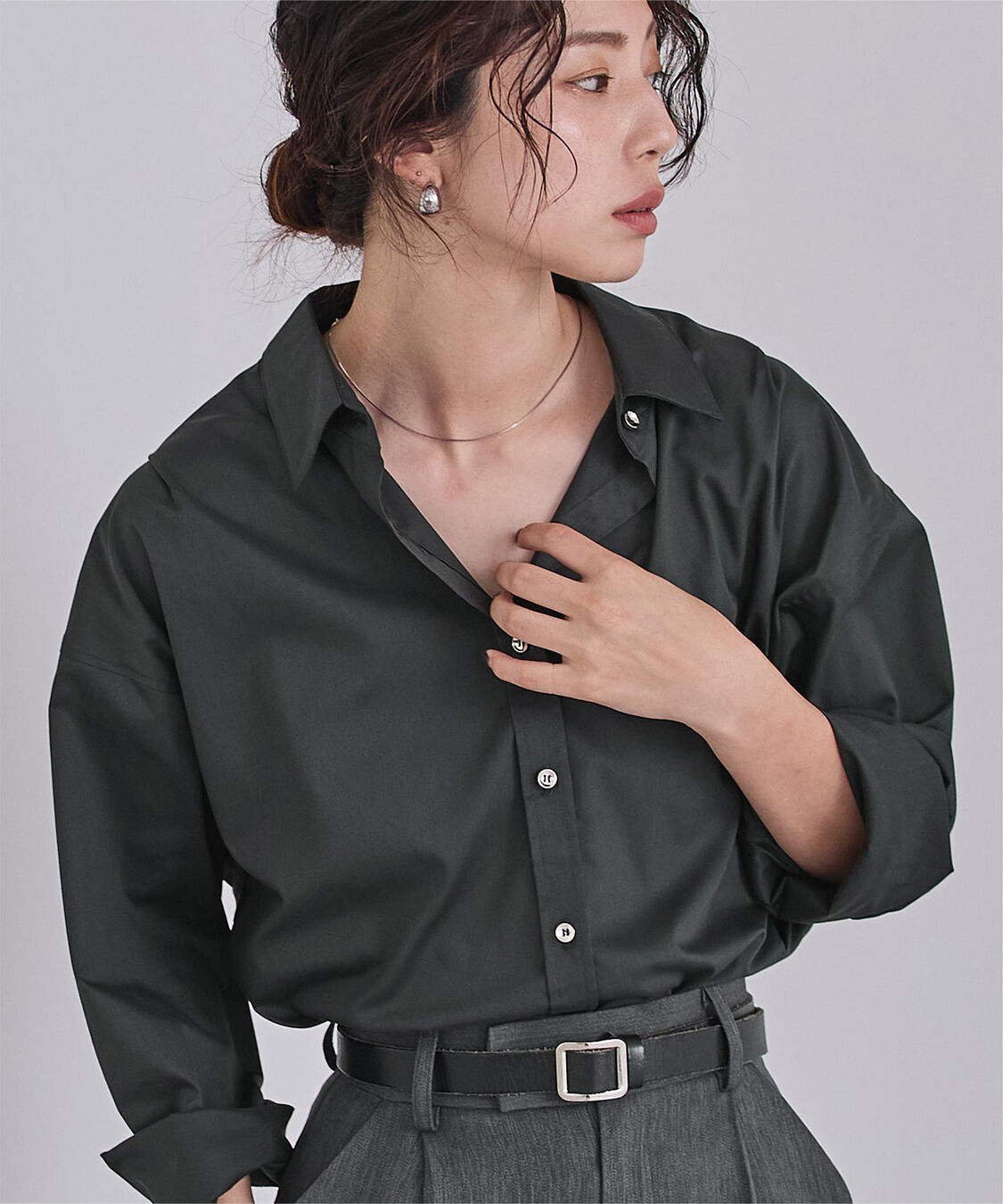 ur's「サテンライクオーバーシャツ」|シャツ・ブラウス|