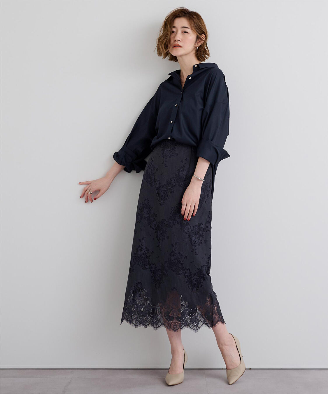 ur's「サテンライクオーバーシャツ」|シャツ・ブラウス|