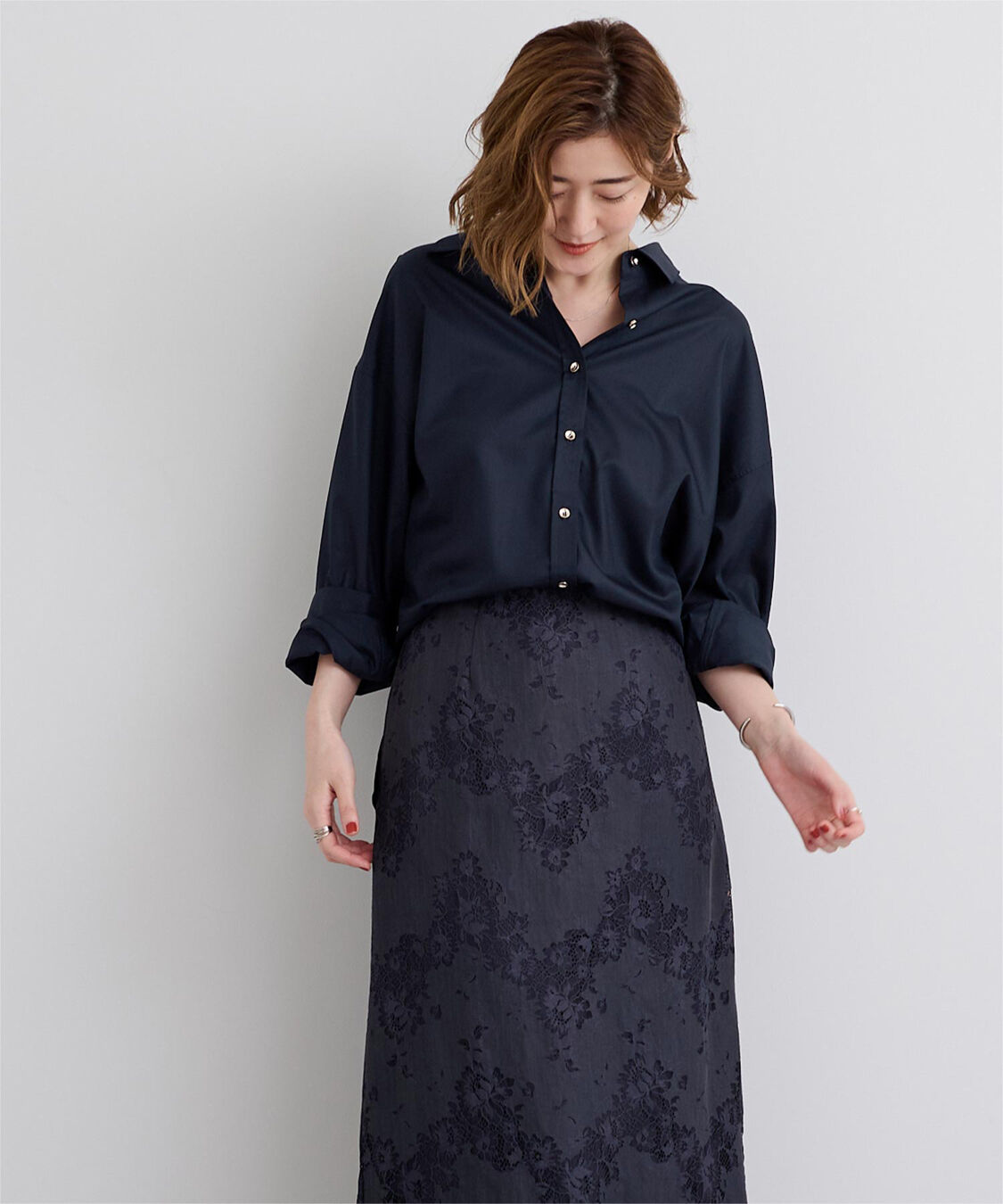 ur's「サテンライクオーバーシャツ」|シャツ・ブラウス|