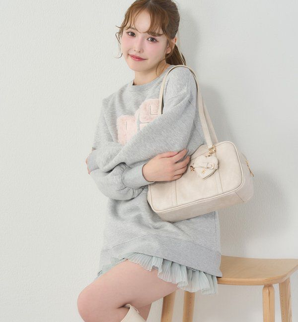  「ハートミラー付きスクエアボストンバッグ」|ショルダー・メッセンジャー|