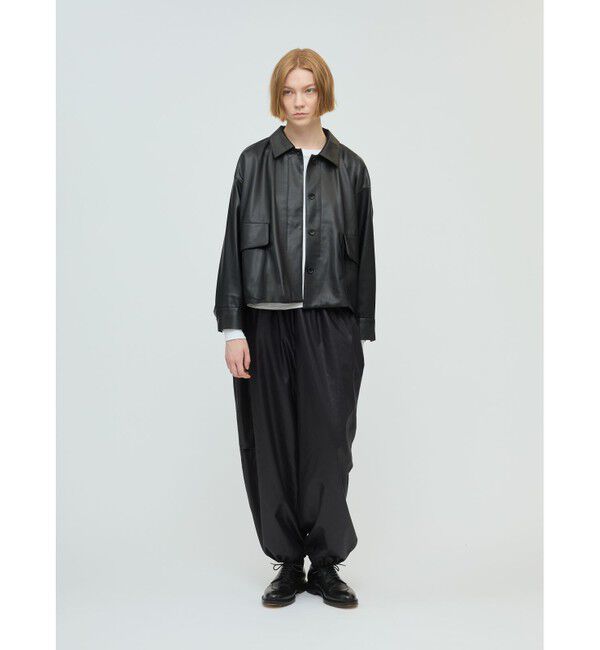 mizuiro ind「mizuiro ind シンセティックレザーシャツジャケット」|その他|