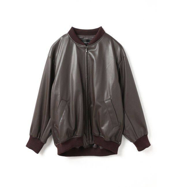 mizuiro ind「mizuiro ind シンセティックレザージップブルゾン」|ブルゾン・スタジャン|ブラウン
