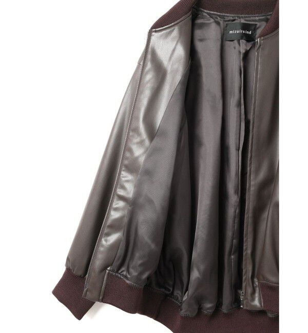 mizuiro ind「mizuiro ind シンセティックレザージップブルゾン」|ブルゾン・スタジャン|