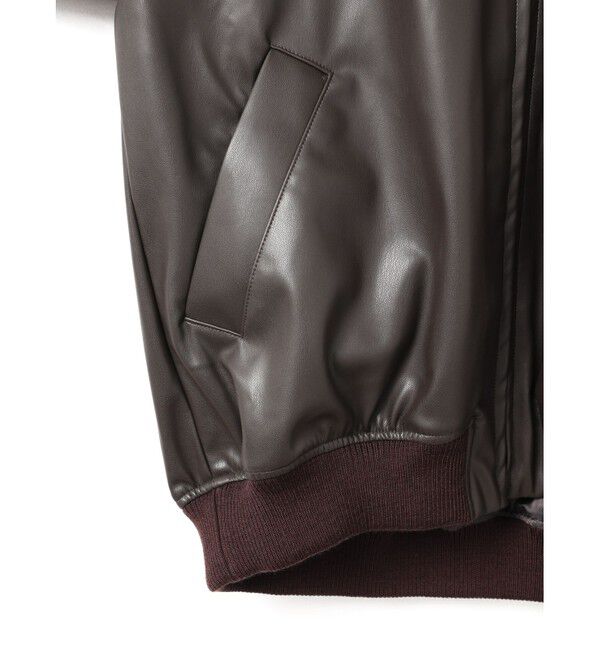 mizuiro ind「mizuiro ind シンセティックレザージップブルゾン」|ブルゾン・スタジャン|