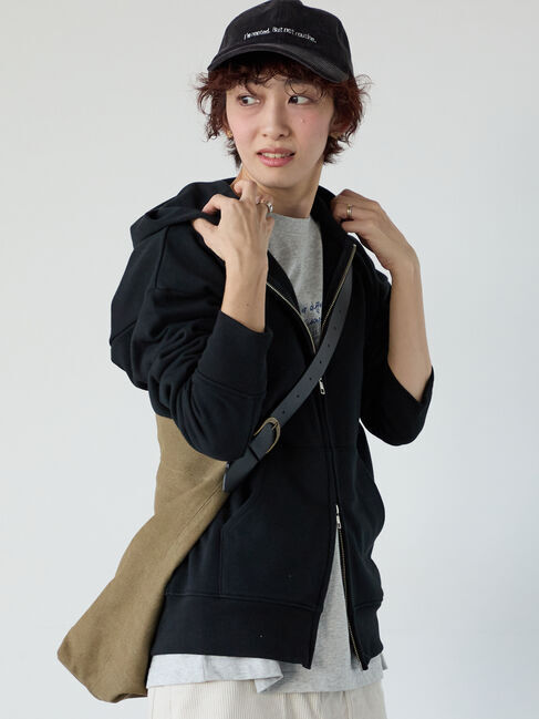 Lugnoncure「裏毛ダブルジップリラックスフーディー」|その他|ブラック