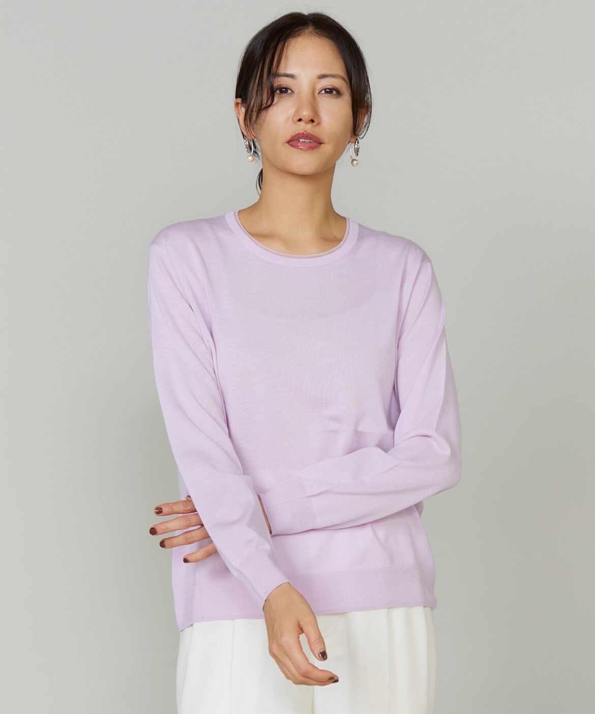 INED「クルーネックプルオーバー」|ニット・セーター|