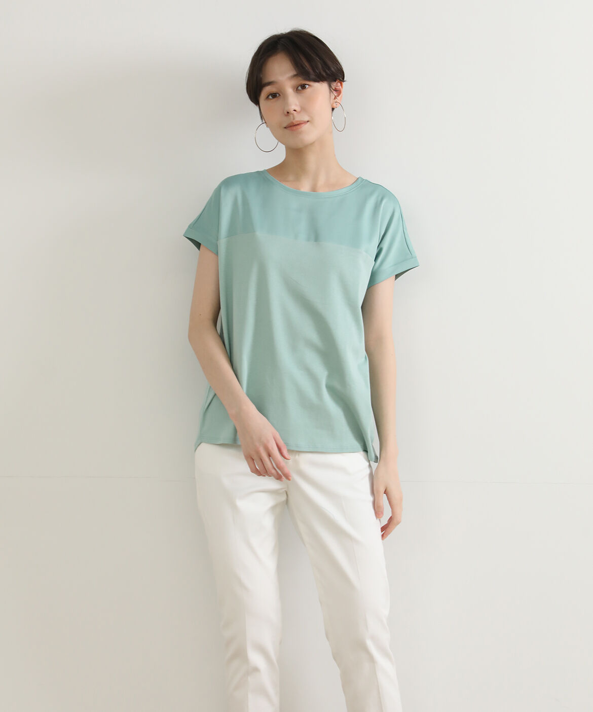 DAY by DAY it&rsquo;s international「サテン切り替えワイドカットソー《スビン綿MIXフライス》」|Tシャツ・カットソー|ペパーミント9