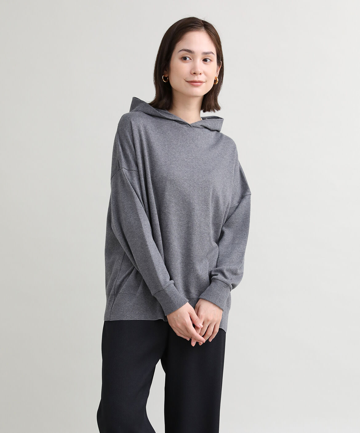 DAY by DAY it&rsquo;s international「ニットパーカー《オーガニックエアーコットン》」|ニット・セーター|チャコールグ 3