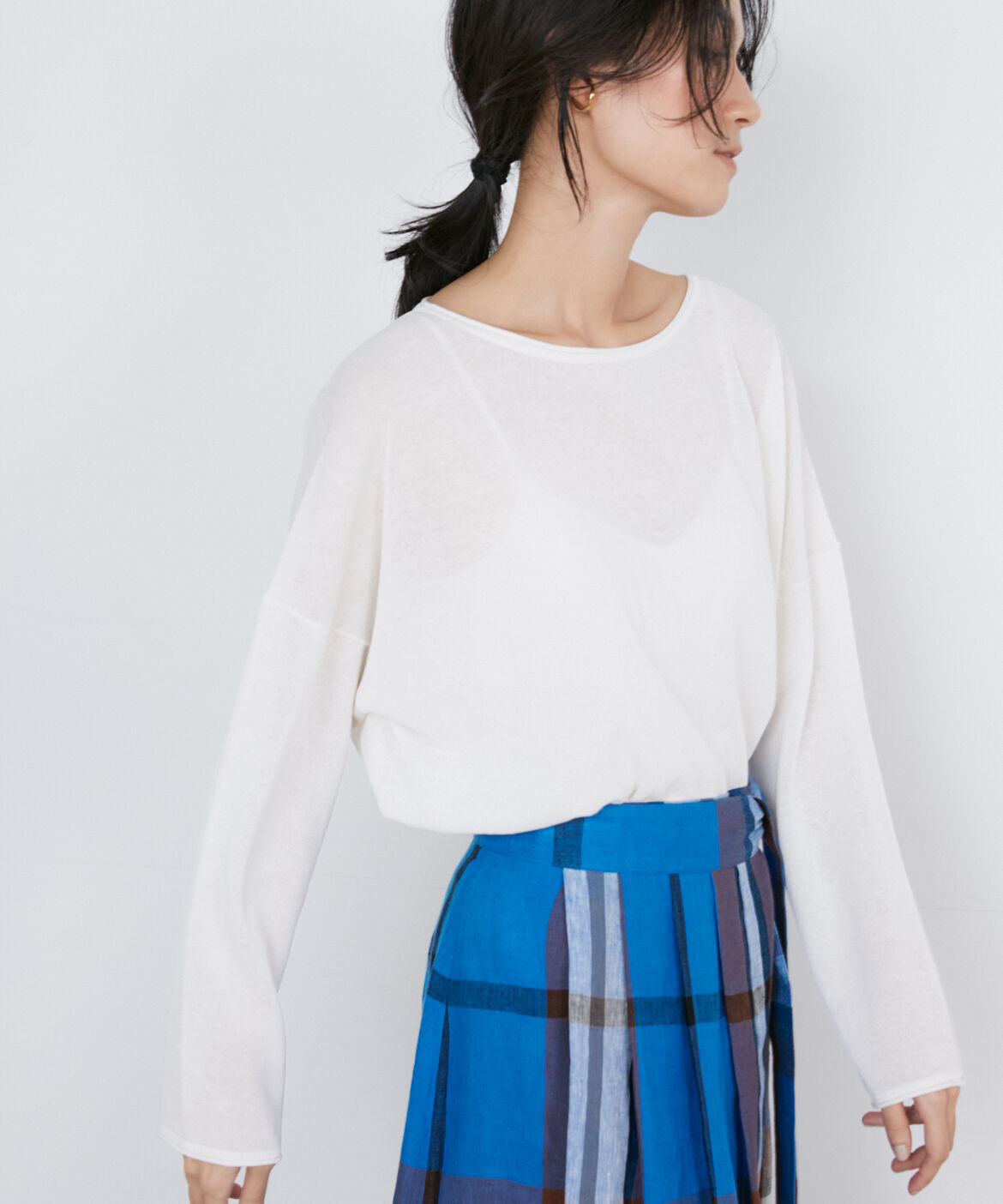 INED「《大きいサイズ》ワイドニットプルオーバー」|ニット・セーター|