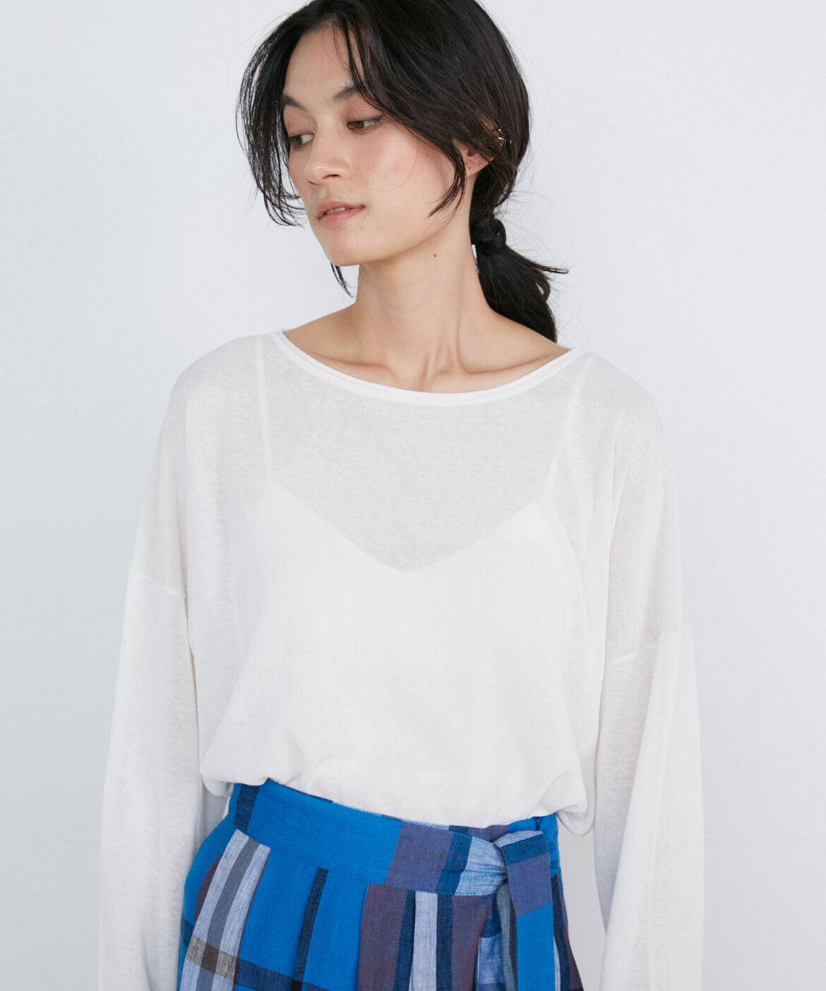 INED「《大きいサイズ》ワイドニットプルオーバー」|ニット・セーター|