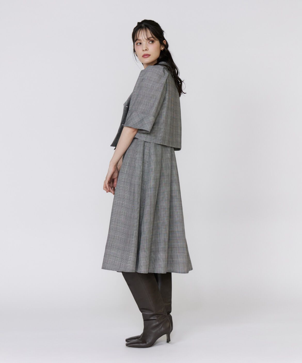 Maglie le cassetto「《大きいサイズ》グレンチェックミニマムジャケット」|その他|