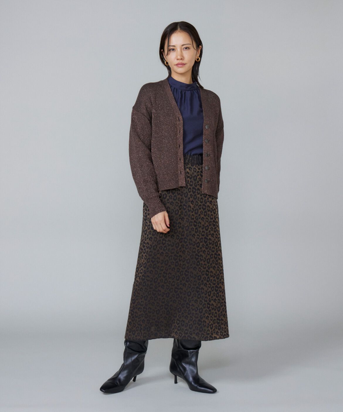 Le Souk「シャイニーカーディガン」|カーディガン|