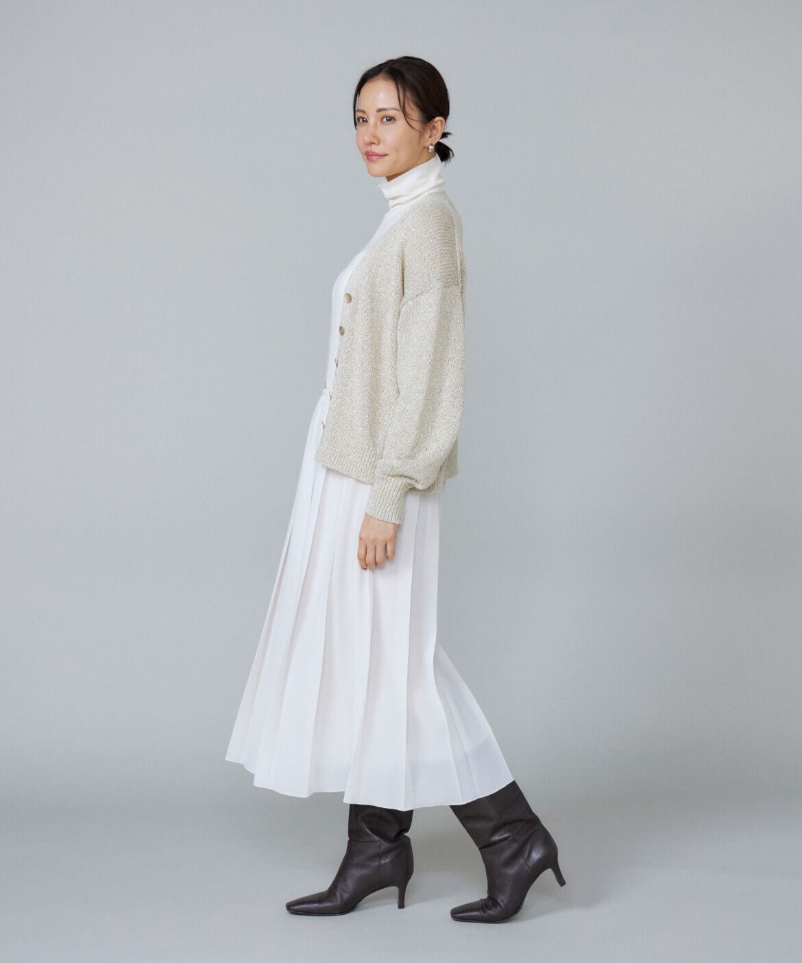 Le Souk「シャイニーカーディガン」|カーディガン|