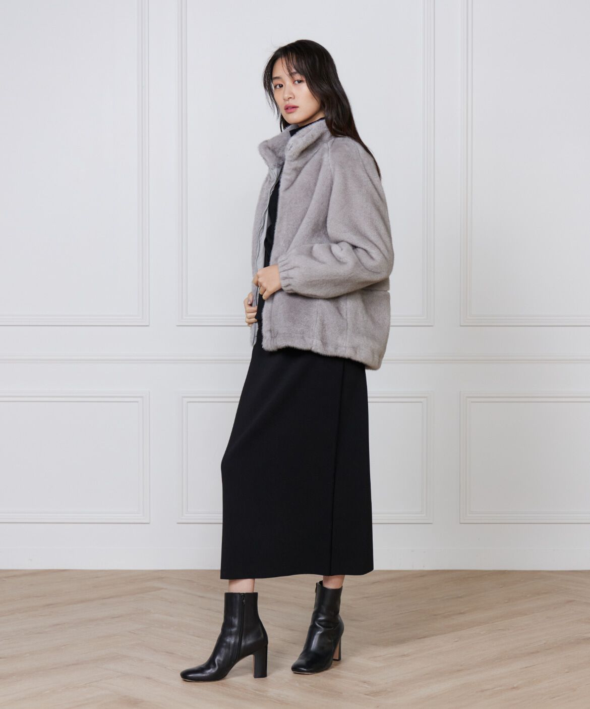 Le Souk「《大きいサイズ》フェイクファースタンドブルゾン」|その他|