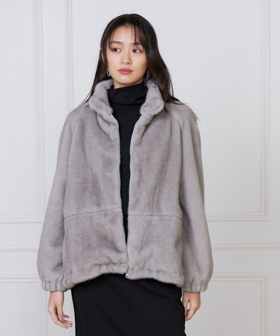 Le Souk「《大きいサイズ》フェイクファースタンドブルゾン」|その他|