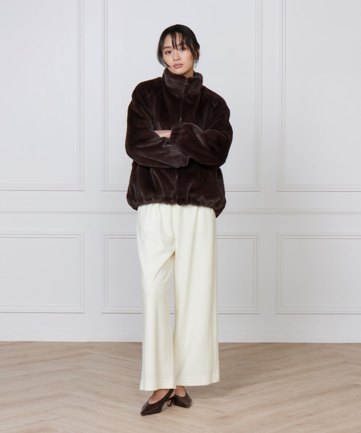 Le Souk「《大きいサイズ》フェイクファースタンドブルゾン」|その他|