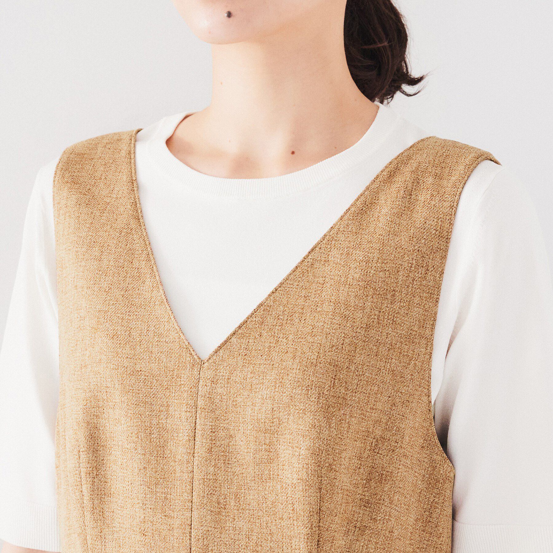 UNTITLED「【ツイードライク素材/セットアップ可】メランジ ジャンパースカート」|ワンピース|