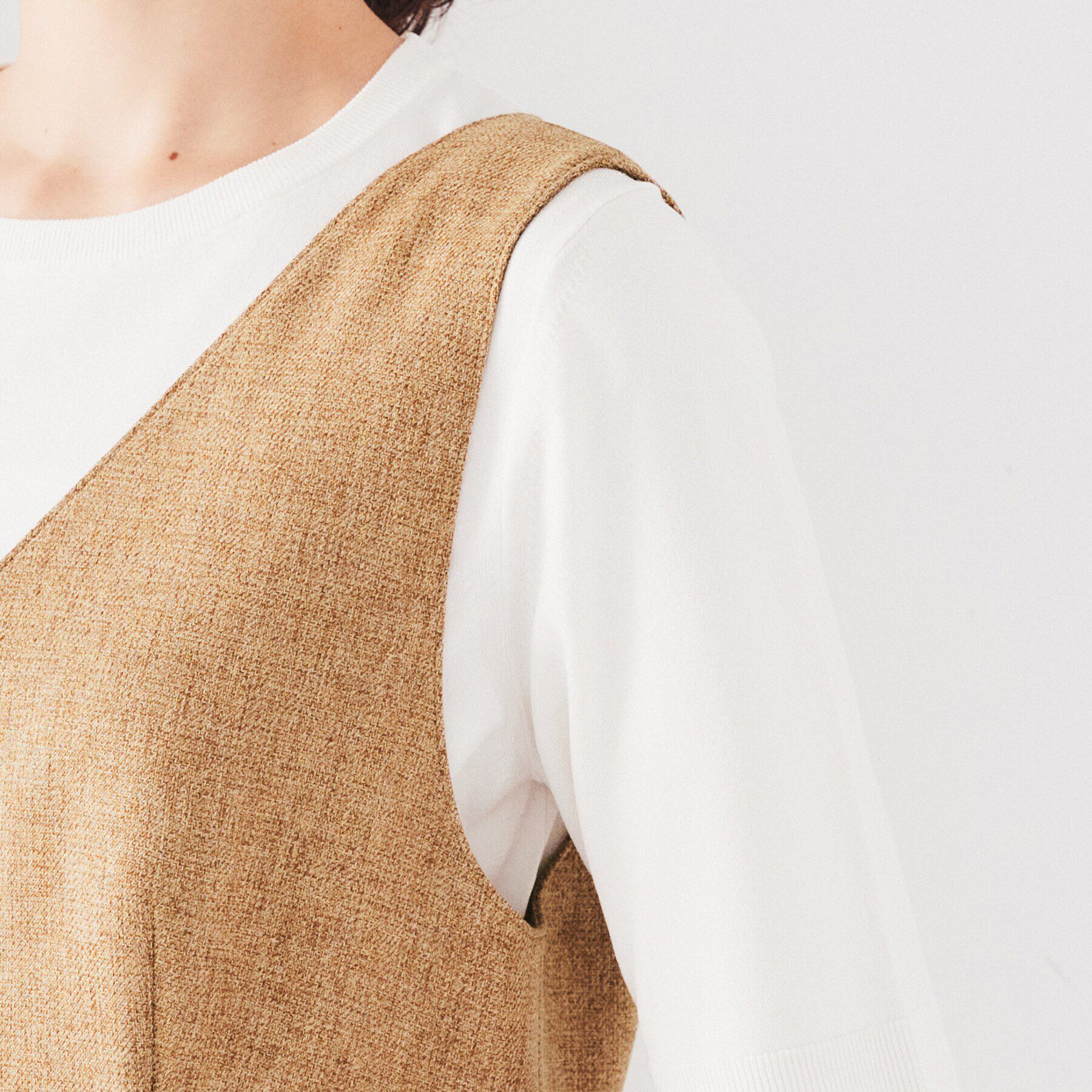 UNTITLED「【ツイードライク素材/セットアップ可】メランジ ジャンパースカート」|ワンピース|