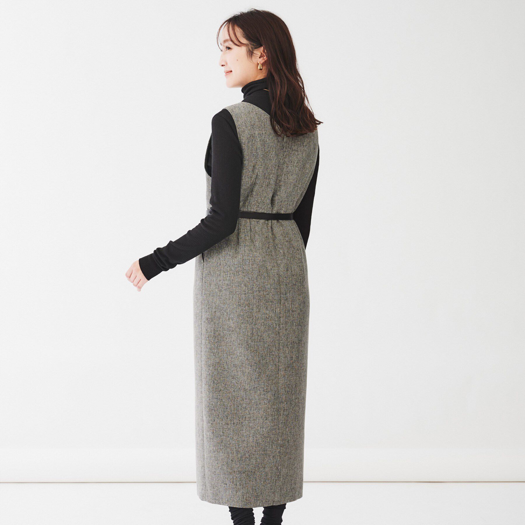 UNTITLED「【ツイードライク素材/セットアップ可】メランジ ジャンパースカート」|ワンピース|