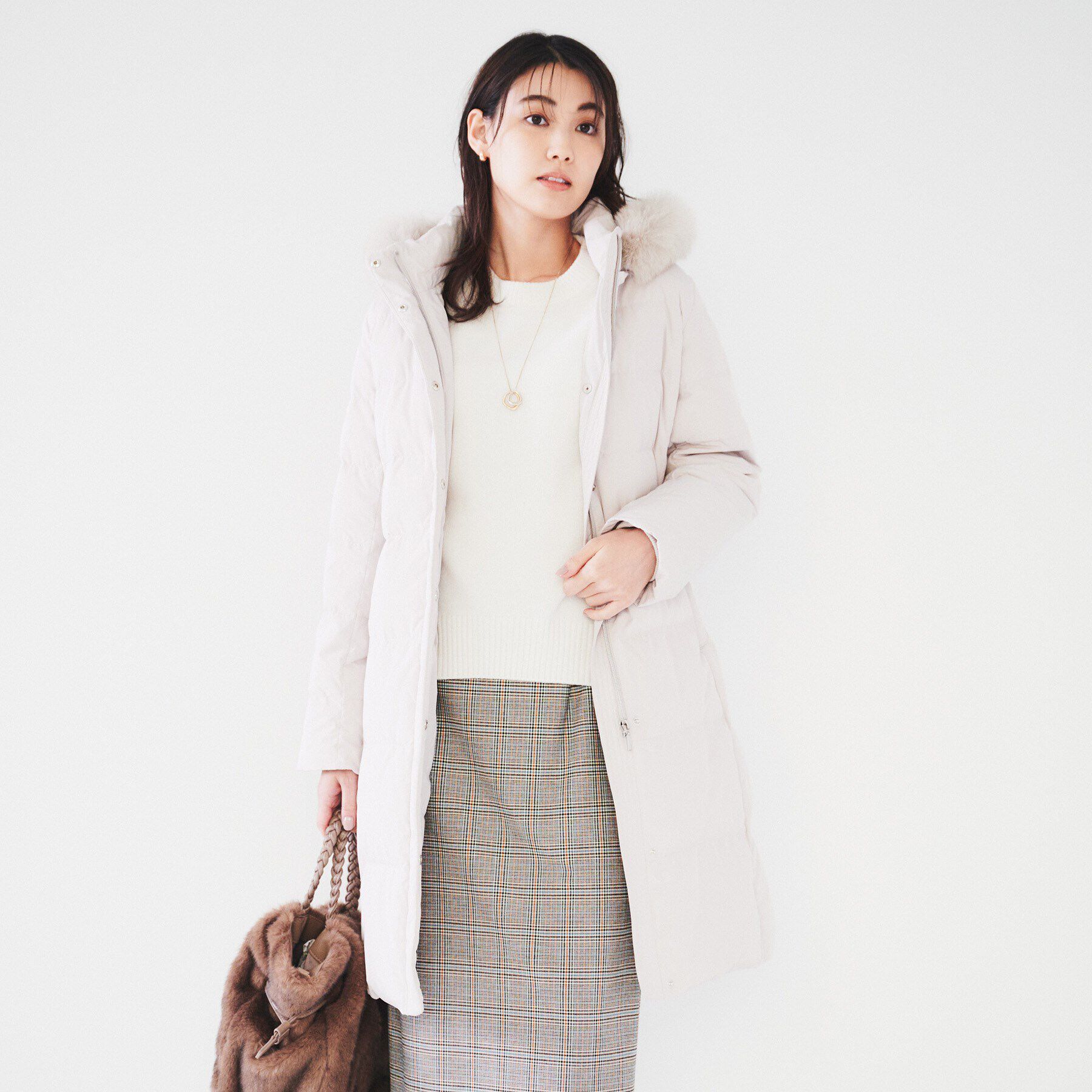 UNTITLED「【撥水／洗える／フード取り外し】ファー付きロングダウンコート」|ダウン|